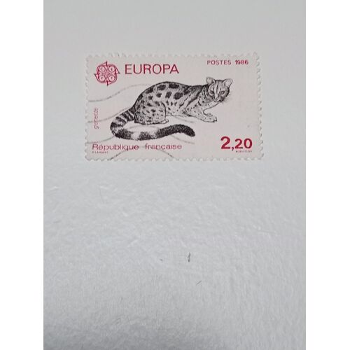 Timbre France 2,20 Oblitere Yvert N° 2416 Faune Europa Genette De 1986
