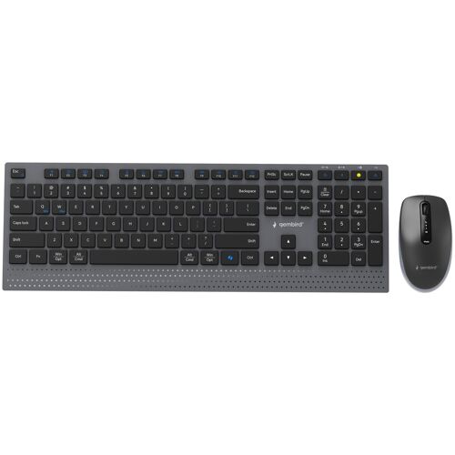 Gembird KBS-WPS-02 Pack clavier souris maison/bureau RF sans fil + Bluetooth QWERTY US International Noir