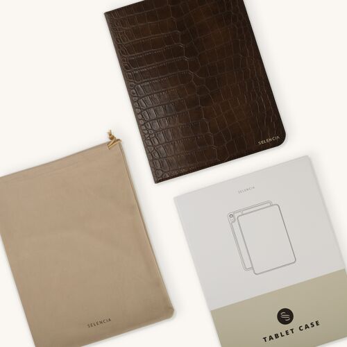 Selencia Coque Croco iPad Air 11 pouces (2026) M4 / (2025) M3 / (2024) M2 / Air 5 (2022) / Air 4 (2020) Choco Brown