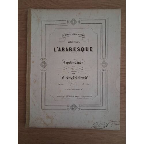 Étude Pour Piano L'Arabesque Par F. Brisson