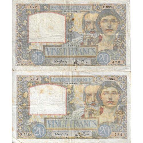 Lot De Billets 20 Francs 1941