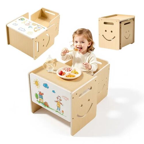 Ensemble Montessori Réglable de Table et Chaise-Duoku-pour Enfants, Trois Hauteurs Ajustables, pour les Tout-Petits de 1 à 5 Ans