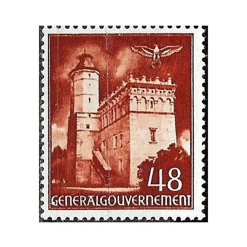 Pologne 1940 / 1941, Occupation Allemande, General Gouvernement, Très Beau Timbre Neuf** /* Luxe Yvert 63a, Hotel De Ville De Sandomir.