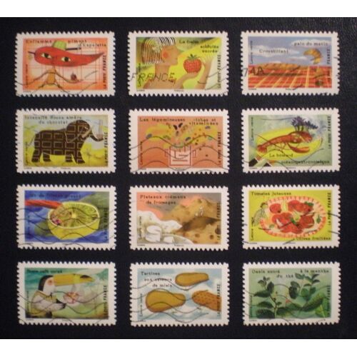 Le Goût - Série Complète De 12 Timbres Oblitérés - France - Année 2017