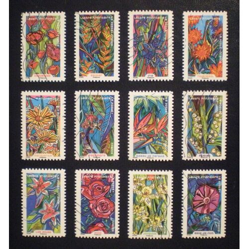 Flore - Fleurs À Foison - Série Complète De 12 Timbres Oblitérés - France - Année 2016