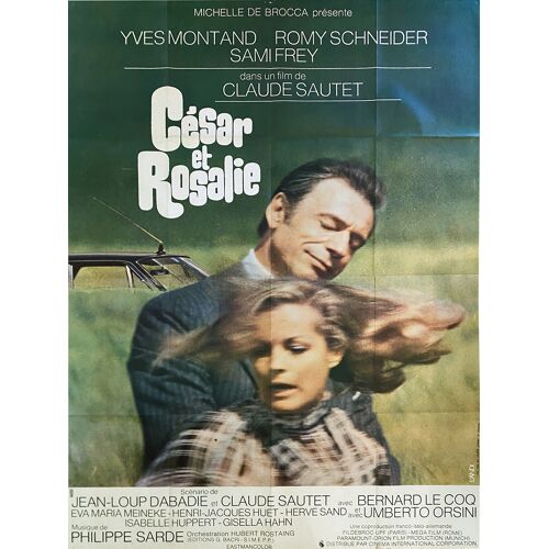 César Et Rosalie - Affiche De Cinéma Pliée - Format 120x160 Cm - De Claude Sautet Avec Yves Montand, Romy Schneider, Sami Frey, Umberto Orsini - 1972