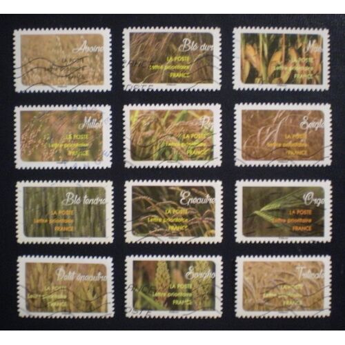 Une Moisson De Céréales - Série Complète De 12 Timbres Oblitérés - France - Année 2017