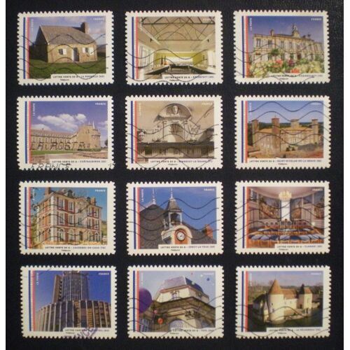 Mairies De France - Série Complète De 12 Timbres Oblitérés - Année 2015