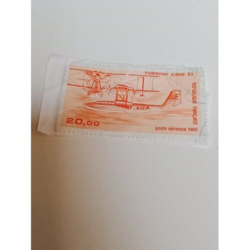 Timbre France Oblitéré 20,00 Yvert N° 58 Poste Aérienne Hydravion Cams 53 De 1985 S