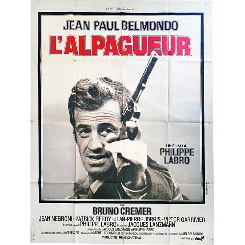 L Alpagueur - Affiche De Cinéma Pliée - Format 120x160 Cm - De Philippe Labro Avec Jean-Paul Belmondo, Bruno Cremer, Jean Négroni - 1976