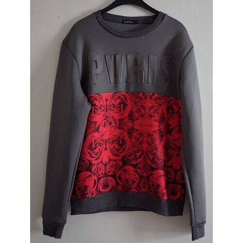 Pull Gris À Roses Rouges Dontoki Denim