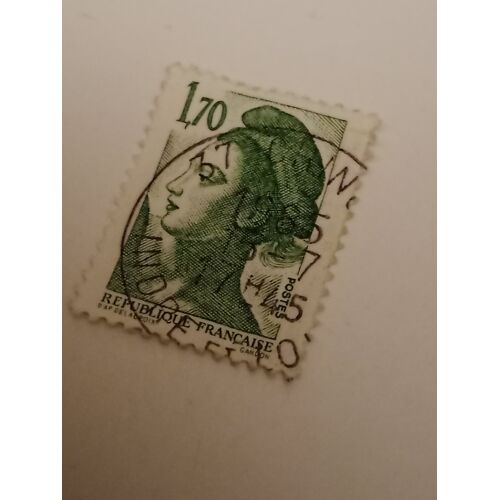 Timbre France 1984 Yvert 2318 Type Liberté De Delacroix 1,70 Oblitéré Vert +