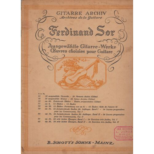 Ferdinand Sor 12 Études Opus 6