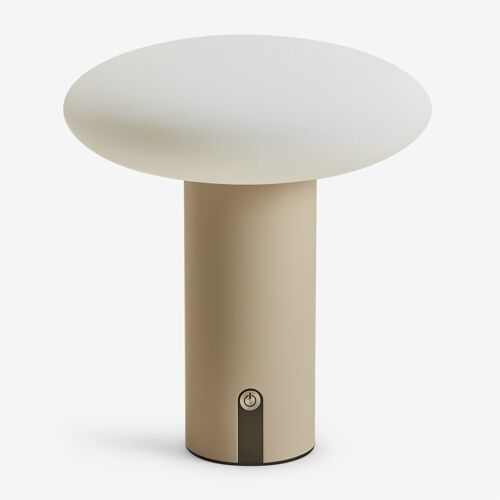 Lampe De Table Led Sans Fil Pour Extérieur En Fer Zosima Tapioca Beige