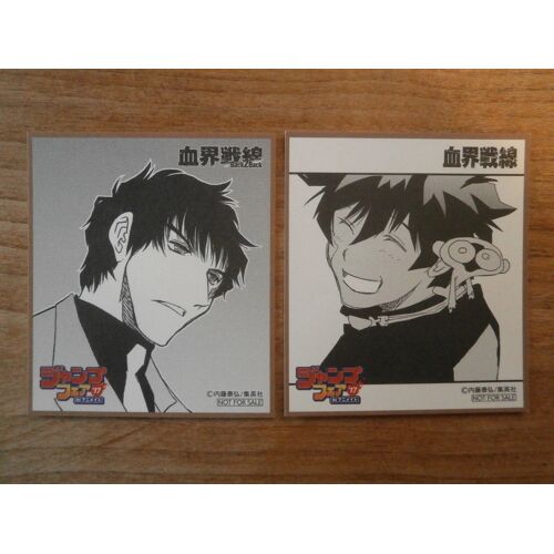 Lot 2 Mini Shikishi - Blood Blockade Battlefront Set - Jump Fair '17 (Not For Sale) - Japan 2017