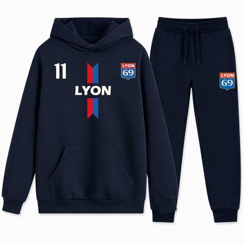 Jogging Survêtement Inspiré Lyon Enfant Bleu Marine