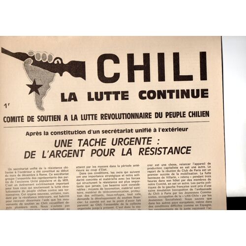 Chili La Lutte Continue - Supplément Au N° 29 Du Bulletin Cedetim