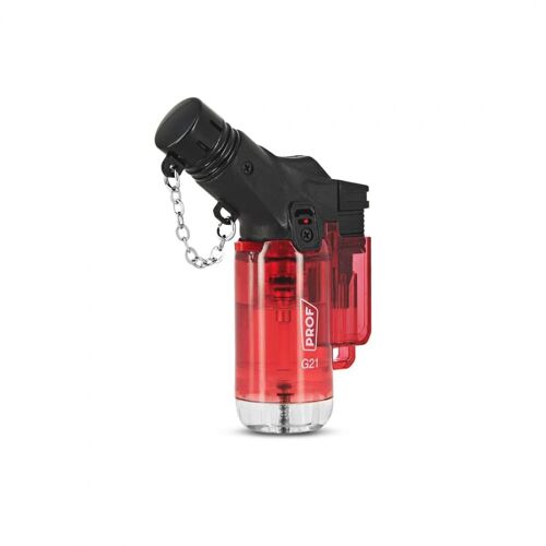 Briquet Tempete Flamme Torche Transparent Couleur Rouge
