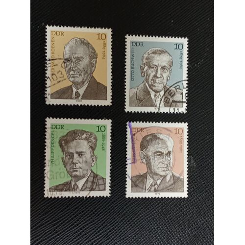 Timbre Allemagne - Rda Y T 2118 A 2121 Séries: Personnalités Du Mouvement Ouvrier Allemand 1979 (050710 )