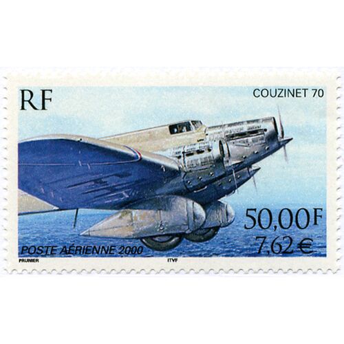 France 2000, Très Beau Timbre Neuf** Luxe Yvert 64 De Poste Aérienne, Avion Couzinet 70, Monoplan À Aile Basse, Équipé De Trois Moteurs Hispano-Suiza Carénés Entraînant Des Hélices Tripales.