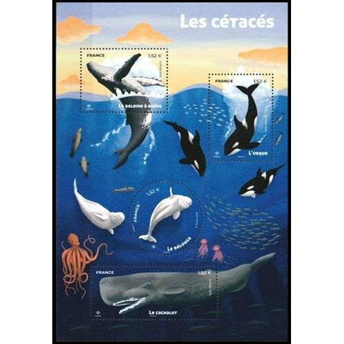 France 2026, Très Beau Bloc Feuillet Neuf** Luxe Yvert 5962, Timbres 5962 La Baleine À Bosse, 5963 L'Orque, 5964 Le Bélouga Et 5965 Le Cachalot.