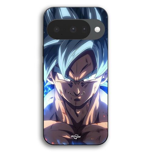 Coque Pour Google Pixel 10 Dragon Ball Z GOKU Ultra instinct face énervé Maniacase