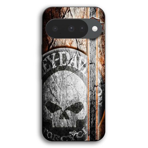 Coque Pour Google Pixel 10 Harley Davidson tête de mort vintage Maniacase
