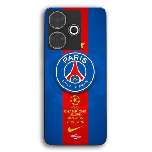 Coque Pour Xiaomi Redmi 13 PSG Logo Champion double legend nike rouge et bleu Maniacase
