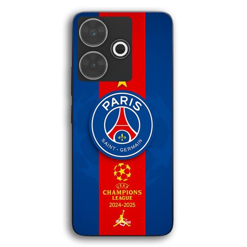 Coque Pour Xiaomi Redmi 13 PSG logo jordan gris fond noir Maniacase