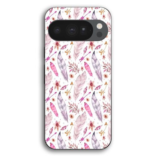 Coque Pour Google Pixel 10 Pro Plumes roses Maniacase