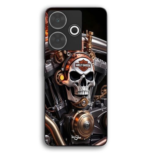 Coque Pour Xiaomi Redmi 13 Harley Davidson Tête de mort mécanique Maniacase