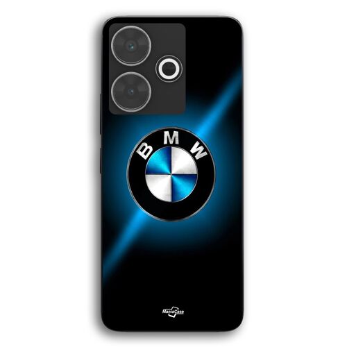 Coque Pour Xiaomi Redmi 13 Logo BMW noir et bleu brillant Maniacase