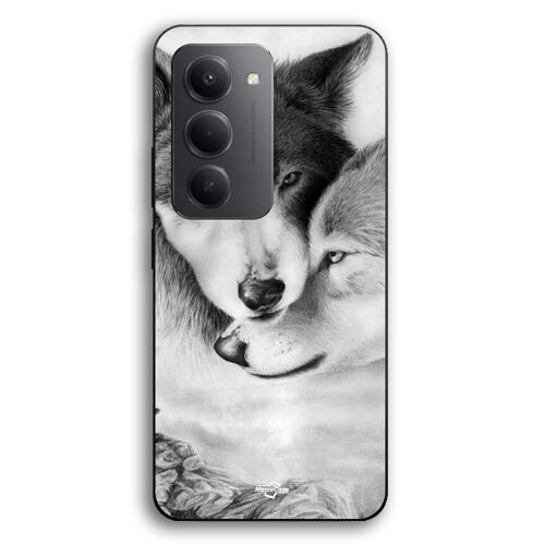 Coque Pour Xiaomi Redmi 15 Le loup et la louve Animal noir et blonc Maniacase