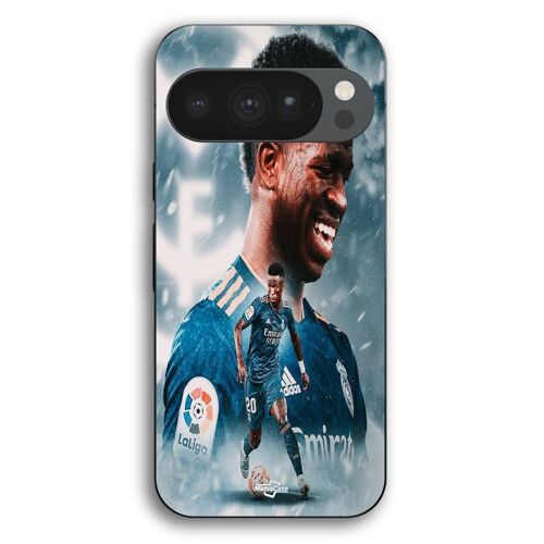 Coque Pour Google Pixel 10 Pro Vinicius JR Real Madrid Bleu Wallpaper Maniacase