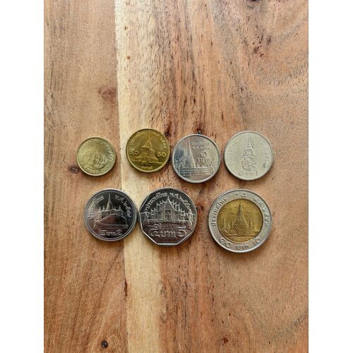 Lot De 7 Pièces Thaï Baht