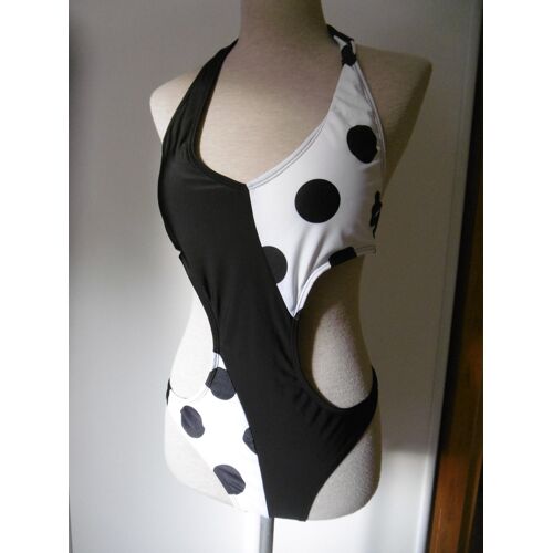 Maillot De Bain 1 Pièce Chic Noir Et Blanc T 38