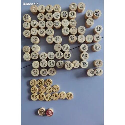 Anciens Pions En Bois Jeu De Loto