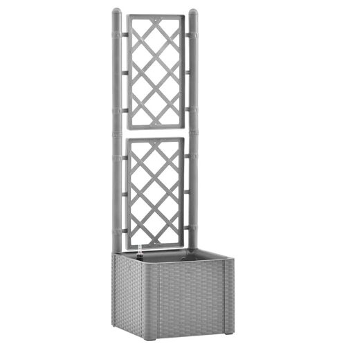 Vidaxl Lit Surélevé De Jardin Et Treillis Et Système D'arrosage Gris