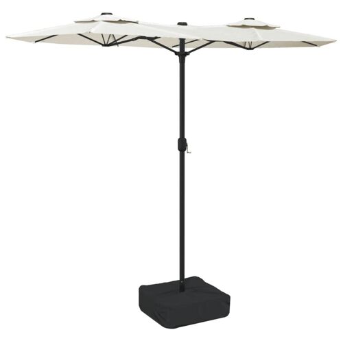 Vidaxl Parasol De Jardin À Double Tête Blanc Sable 316x145 Cm