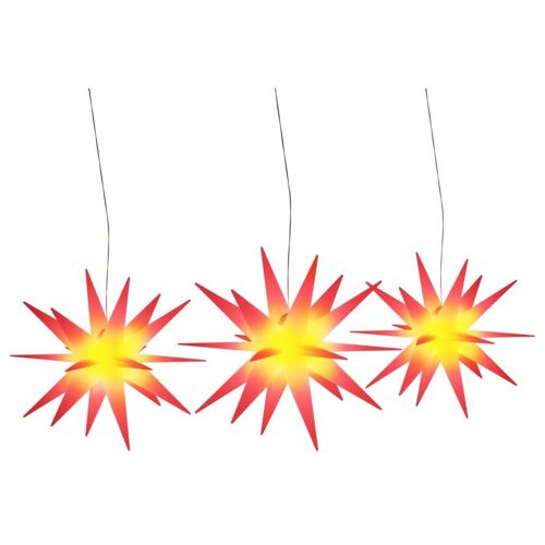 vidaXL Étoiles de Moravie avec LED 3 pcs pliable rouge