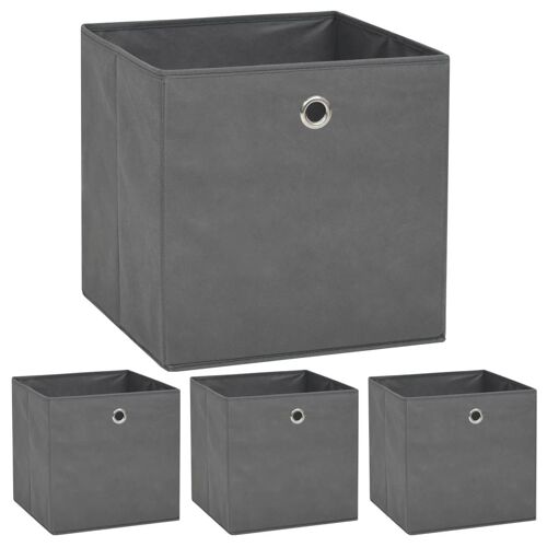 VidaXL 245747 Boîte de rangement Tissu non tissé Gris