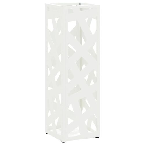 VidaXL 868499 Porte-parapluies Acier Blanc