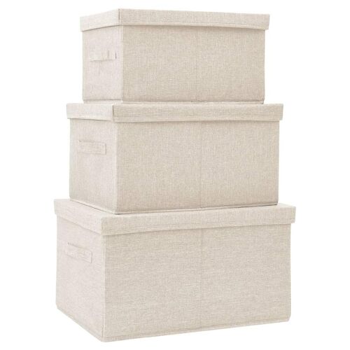 VidaXL 332920 Boîte de rangement Oxford, Polyester, Polypropylène (PP) Crème