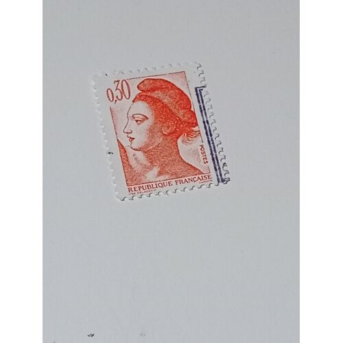 Timbre France 0,30 Yvert N° 2182 Type Liberté De Delacroix 0,30 Orange De 1982