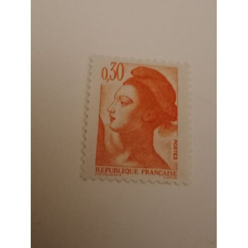Timbre France 1982 Yvert N° 2182 Type Liberté De Delacroix 0,30 Orange +