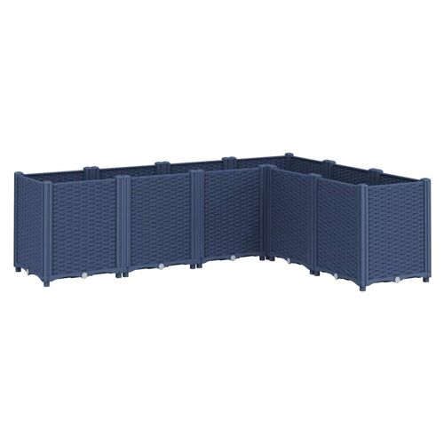 Vidaxl 367861 Pot À Fleurs Polypropylène (Pp) Bleu Et Gris