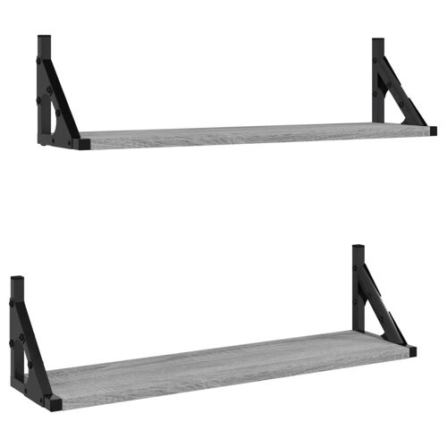 VidaXL 836326 étagères Métal, Bois Gris, Chêne