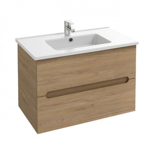 Meuble salle de bain 100 cm 2 tiroirs avec vasque - Chêne Colorado - Ola Up JACOB DELAFON