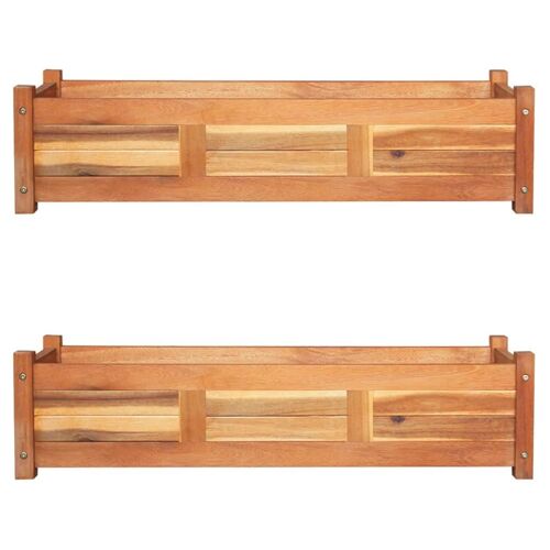 Vidaxl 3057522 Pot À Fleurs Bois D'acacia Marron