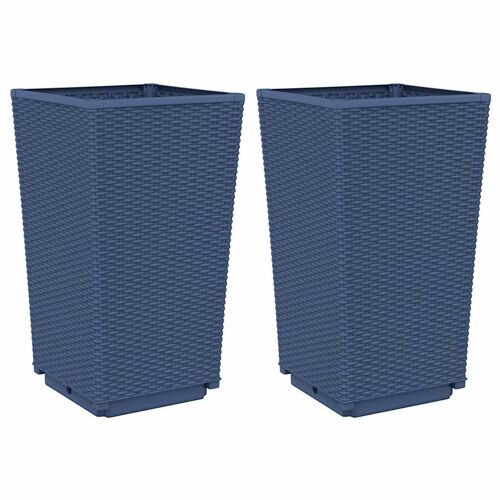 Vidaxl 367846 Pot À Fleurs Polypropylène (Pp) Bleu Et Gris